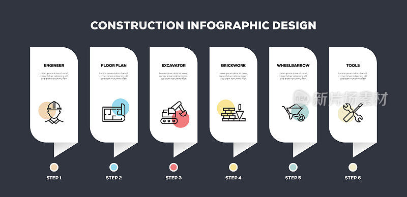Construction Related Line Infographic Design
